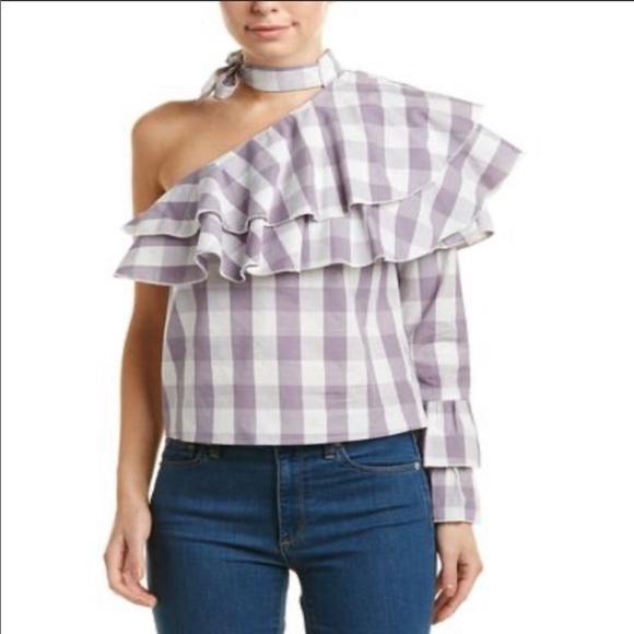 {M} NWT Walter Baker Diana Gingham BlouseDetails - Picture 1 of 9